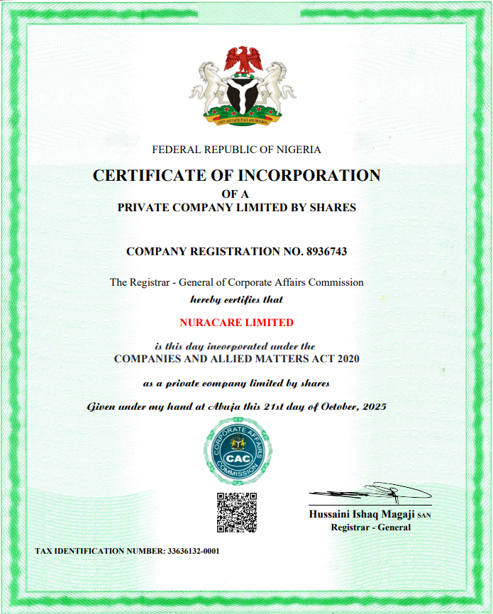Company Registration Certificate
