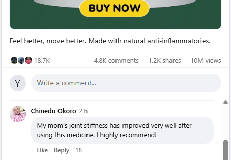 Customer testimonial showing improved mobility